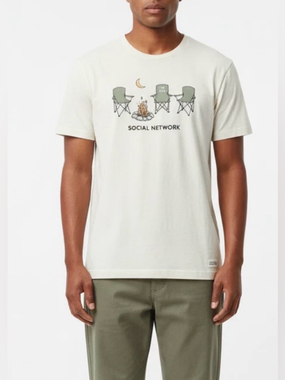 Life Is Good Social Network Graphic Tee - Off-White crusher tee unisex gorpcore